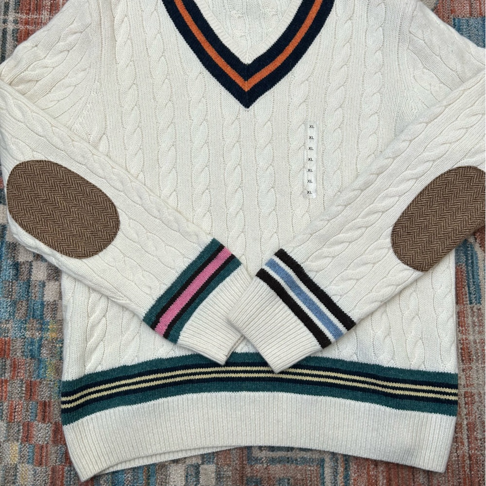 Polo Ralph Lauren Cricket Wool Alpaca Cashmere V-Neck Sweater Mens XL - Picture 13 of 16
